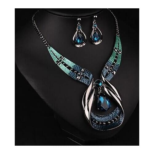 Women Prevent allergy Chain Pendant Choker Necklace / Earrings Jewelry Set Christmas Gift сиреневый жемчуг серьги