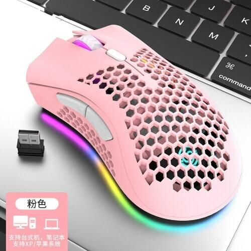 2.4G Wireless Viper bm600 Hollow Hole Charging Wireless Mouse Gaming Luminous RGB Computer Office Mouse 3200dpi for PC Notebook