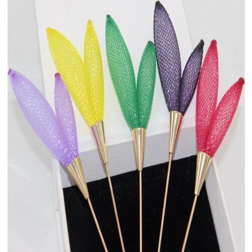 2018 new color streamlined ancient style hollowed double drop three dimensional beauty fish tail brooch female accessories