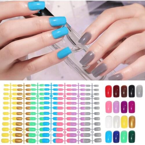 24Pcs/Sheet False Nail French Stiletto Full Cover Fake Nails NailArt Tools Nail Art Patches Reusable Nail Polish Artificial Tips