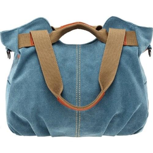 Handbags For Women Backpack For Girls Canvas Casual Miss Shoulder Bags All-match Solid Color Hand Messenger Bag