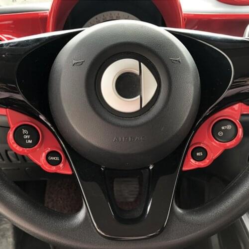 ABS Car Styling Steering Wheel Button Decoration Cover Trim Frame Sticker For Smart 453 Fortwo Forfour 2015-2019 Car Accessories