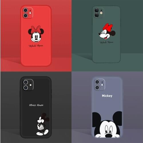 Disney Mickey Mouse Minnie Phone Case for IPhone 7 8 Plus X XS Max XR 11 Pro Max Cartoons Phone Covers Silica Case Birthday Gift