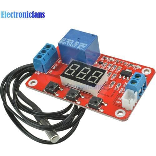 DC 12V Relay Switch Control Digital -20 to100*C Temperature Display Module Sensor