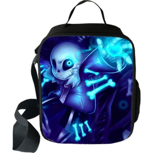 Kids Cooler Lunch Bag Cartoon Undertale Sans Girls Portable Thermal Food Picnic Bags for School Kids Boys Lunch Box Tote