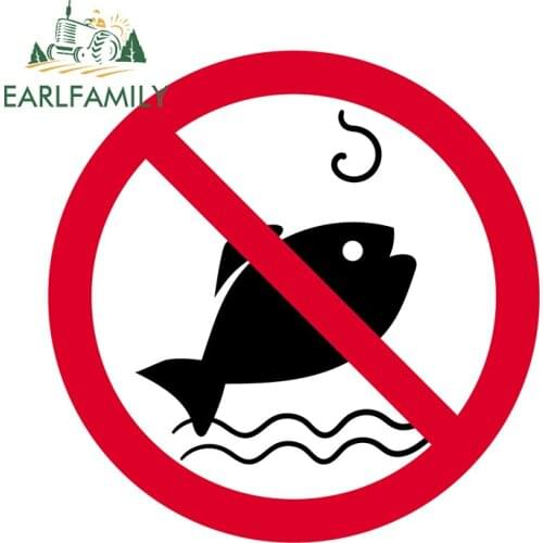 EARLFAMILY 13cm x 13cm for No Fishing Funny Decals JDM Vinyl Car Stickers Occlusion Scratch Surfboard Motorcycle Car Styling
