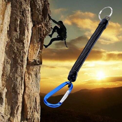 Elastic Retractable Plastic Rope with Buckle Carabiner Fishing Tackle Accessory Plastic Rope