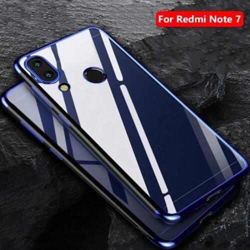 Surplus Wind For Redmi Note 7 Phone Case Back Cover Transparent Plating TPU Soft Silicone Slim Back Cover For Redmi Note 7 Pro