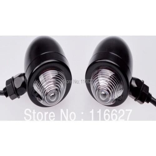 Chopper Sportster Dyna Softail Intruder Marauder GS500F New 2" Black/Clear Lens Metal Bullet Turn Signal Blinker For Suzuki