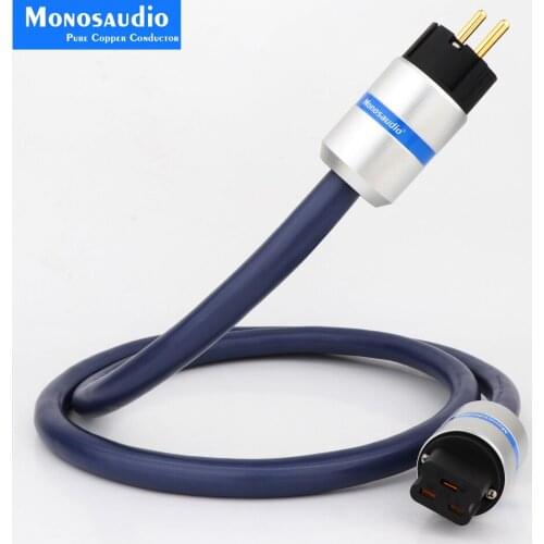 Monosaudio P902 99.9998% Pure Copper Schuko Power Cable HIFI EMC Shield Power wire EU/US Power Cable AC Mains Power cord