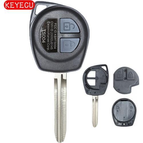 Keyecu 10pcs/lot Remote Key Shell Case 2 Button for SUZUKI Grand Vitara Swift With Button Rubber