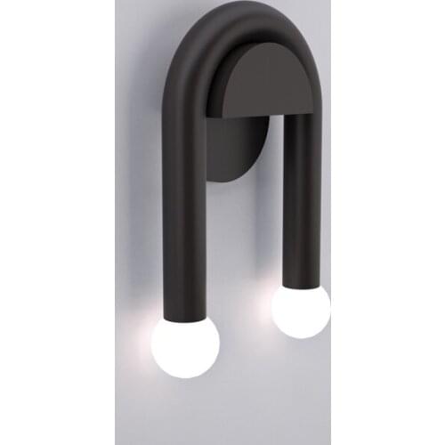 Nordic Simple Black Wall Lamp Fashion Living Room Bedroom Bedside Studio Hotel Corridor Designer Wall Lamp