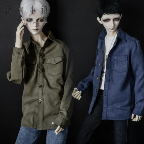 New 1/3 1/4 Uncle Boy BJD MSD Doll Clothes Leisure Loose Army green/lividity Shirt Coat