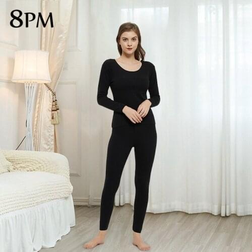 Autumn Winter Thermal Underwear Suit Long Sleeve Long Johns Solid Colour Warm Thermal Unde Soft Comfortable Thermal Set ouc1114