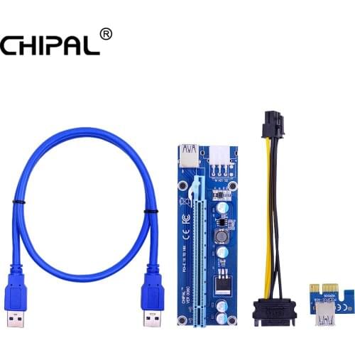 CHIPAL Riser Card USB 3.0 PCI-E 1x to 16x Slot PCIE Adapter PCI-E 1 to 4 Riser for Graphics Video Card for Video Card
