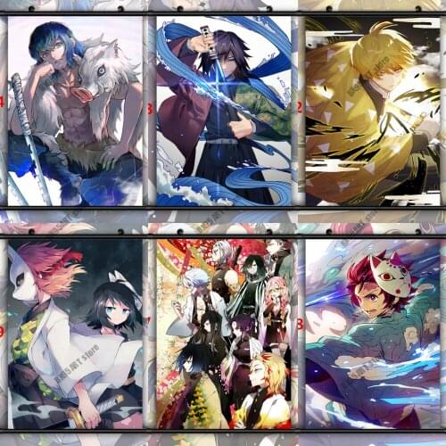 Full Square Diamond Painting Anime Demon Slayer Cross Stitch Kits Kimetsu No Yaiba Diamond Mosaic Embroidery Home Decoration