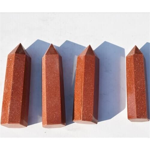 Natural polished gemstone red gold sandstone obelisk crystal quartz stone point crystal healing stone