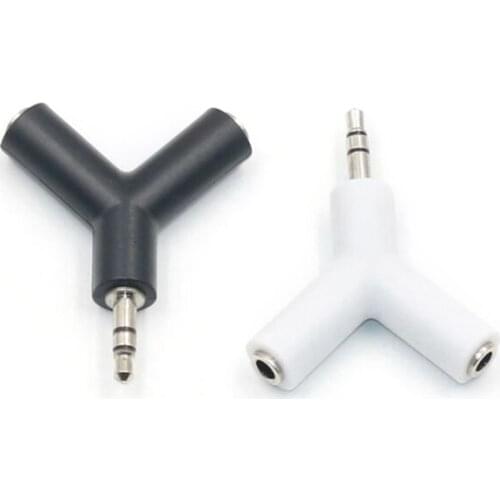 Earphone Y Type Splitter 3.5mm Plug Audio Adapter Converter One Minute Two Audio Headphone Shared Headphone Adapter