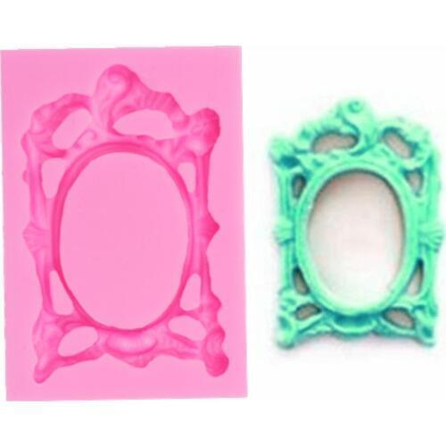 Retro European Style Frame Lace Sugar Cake Flexible Silicone Mold Handmade Chocolate Mold Cake Dessert Decorative Baking Mold