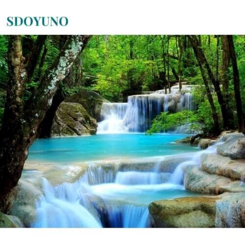SDOYUNO 60x75cm Oil Painting By Numbers Landscape DIY Paint By Numbers On Canvas Frameless Digital Handpaint Scenery Home Decor