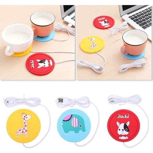 USB Power Suply Coffee Cup Mug Warmer Heating Cup Mat Pad Coasters Silicone For Office Heating Coaster Cartoon Q5N6