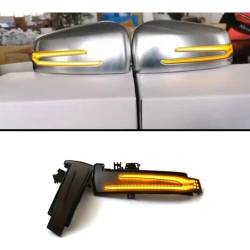 Blue + yellow 2pcs Dynamic Turn Signal LED Light Side Mirror Indicator For Mercedes Benz W204 CLA A B C E S GLA GLK Class W176