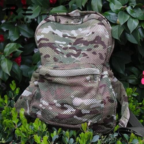 Tactical fashion trend casual camouflage mesh folding super lightweight mesh backpacks