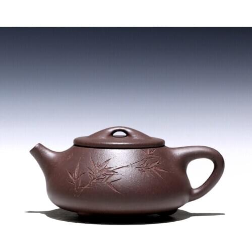 Tao 】 yixing all hand recommended TaoJianJia hidden azure mud carved gourd ladle of draw money JingZhou stone 260 cc