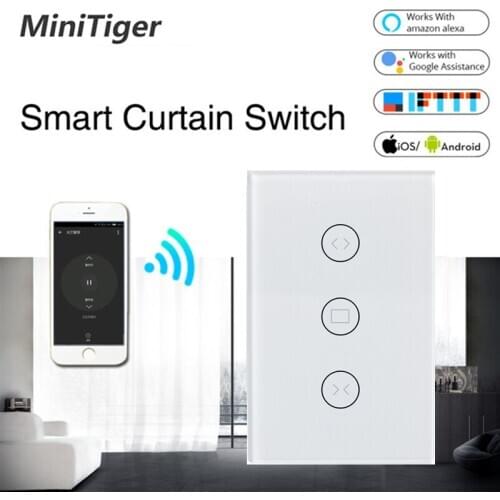 Tuya Smart Life WiFi Curtain Switch for Electric Motorized Curtain Blind Roller Shutter, Google Home, Amazon Alexa Voice Control