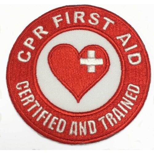 Custom Embroidered CPR First Aid Certified Trained Patch Embroidered Iron On Badge Applique Welcome to custom your own patch