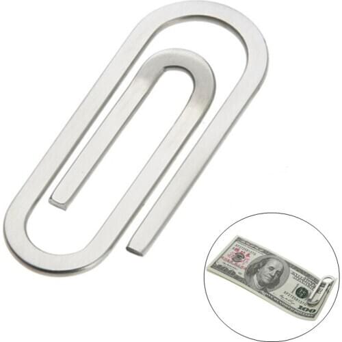 Stainless Steel Money Clips Metal Multi-Function Men Paper Clip Holder Folder Credit Card Portfolio Money Holder Silver Clip