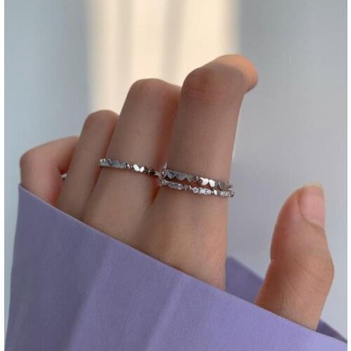 S925 Sterling Silver Rings for Women Love Index Finger Ring Sweet and Simple Girl Student Ring Jewelry Wholesale