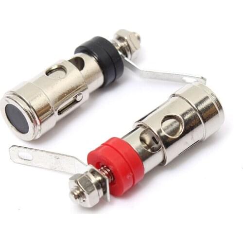 2pcs 40cm Silver Plated Brass Speaker Binding Post Spring Loaded Press Subwoofer Basket Terminal