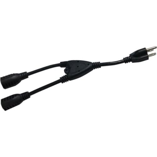 5-15P TO 2X5-15R US to 2XUS Female 3Pin Power Cable US Male Plug to Dual 2 Nema 5-15R Splitter Y Extension Cord(US Plug)