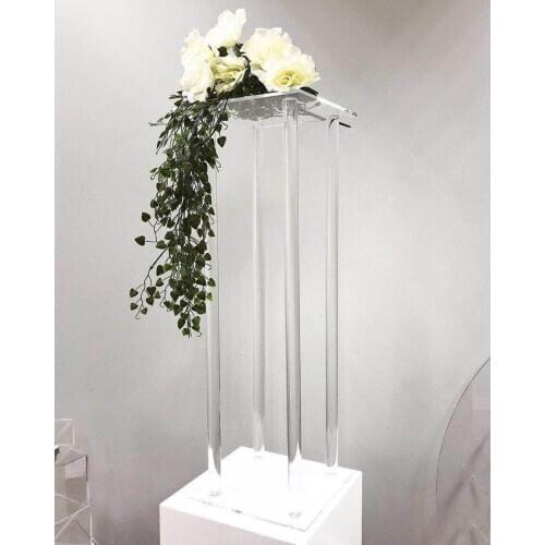 80cm(H) Wedding Crystal Table Centerpiece Square Table flower stand Wedding Decoration