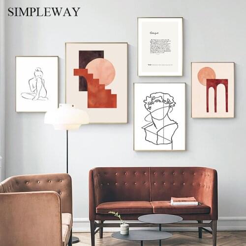 Line Drawing Abstract Painting Minimalist Artwork Canvas Poster Print Modern Wall Art Picture Calligraphy Living Room Decoration