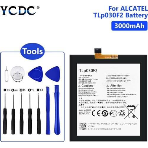 3000mAh TLp030F2 Battery For Alcatel One Touch Idol 4S OT-6070K 6070Y Lithium Polymer Mobile Phone Batteries Free Tools