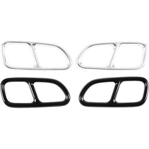 Stainless Steel Car Rear Tail Throat Decor Frame Car Exhaust Pipe Trim Cover Stickers for Benz CLA SLK