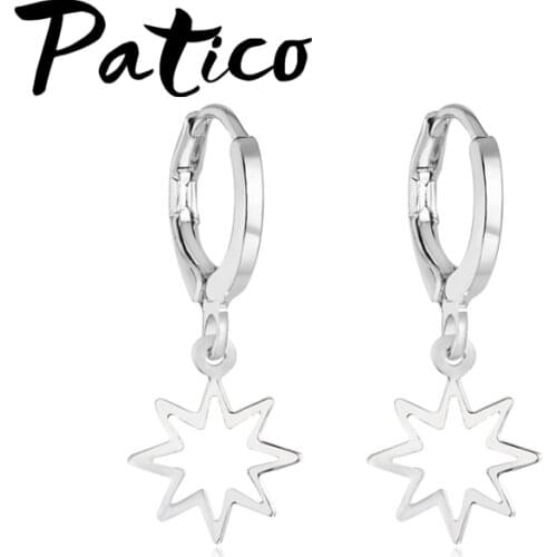 Weddings Star Charms Drop Earrings Boucle Foreille Femme 925 Sterling Silver Cute Earring For Women Girls Jewelry