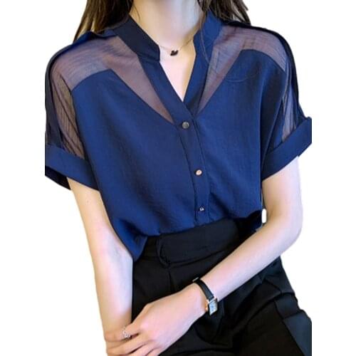 Cheap wholesale 2021 spring summer autumn new fashion casual chiffon women shirt woman female OL buttoned shirt Py1416