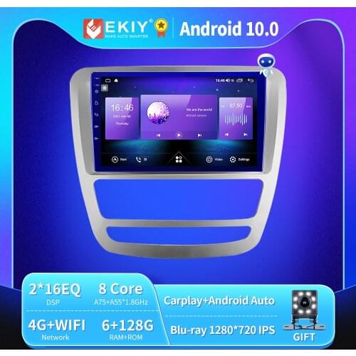 EKIY 6+128G Autoradio Android 10 For JAC T6 1 2015-2021 Car Radio Multimedia Blu-ray 1280*720 IPS QLED Navi GPS Stereos no 2 din