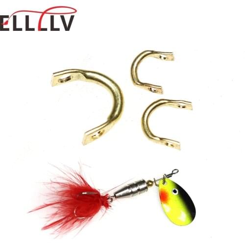 Elllv 50PCS U- Shaped Easy-Spin Clevises Spinner DIY Brass Fishing Lures Accessories S M L