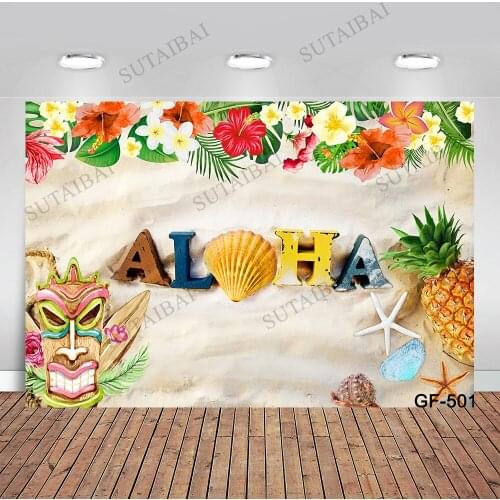 Summer Aloha Luau Backdrop for Event Party Tropical Hawaiian Beach Photo Background Summer Baby Shower Birthday Party Decor