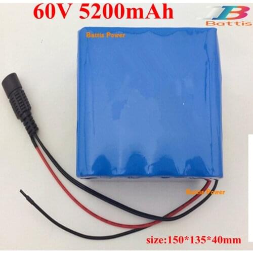 60v 5.2Ah li-ion lithium 16s2p 18650 5200mah 2600mah x2 Not 4.4Ah 15A BMS 600w 800w for 60v electric unicycle battery Scooter
