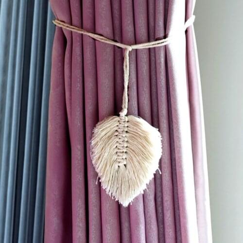 Macrame Boho Decor TapestryTassel Hand-woven Leaf Cotton Thread Wall Hanging Tapestry Mandala Decoration Curtain Accessories