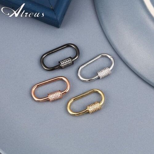 Micro Pave Zirconia Buttons Clasps Hooks Screw Sprial Connecting Buckle for DIY Hand Made Necklace Bracelets Jewelry Supply