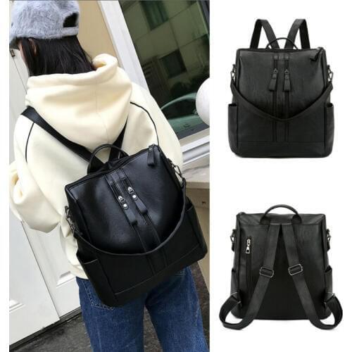 2020 Newest Hot Fashion Women Large Capacity Zipper Backpacks PU Leather Backpack Shoulder Bags Handle Daypack Female School Bag
