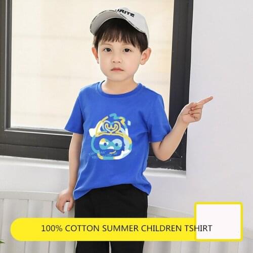 2021 New Summer Boys T Shirt Fashion Print Kids T Shirt for Boy Cotton Short Sleeve Baby Girls T Shirt Childrens Clothes Brand