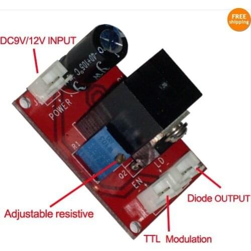 New Laser Diode laser module Driver for (100mW-2W) 445/450nm blue laser+ TTL