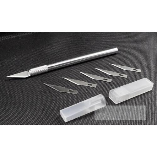 Aluminum body sharp wood carving pen Scalpel knife film tools paper cutter PCB carving knife with 5pcs sculpting knife blades